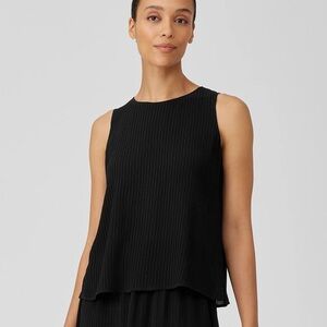 $200 Eileen Fisher Silk Black Round Neck Tank XL